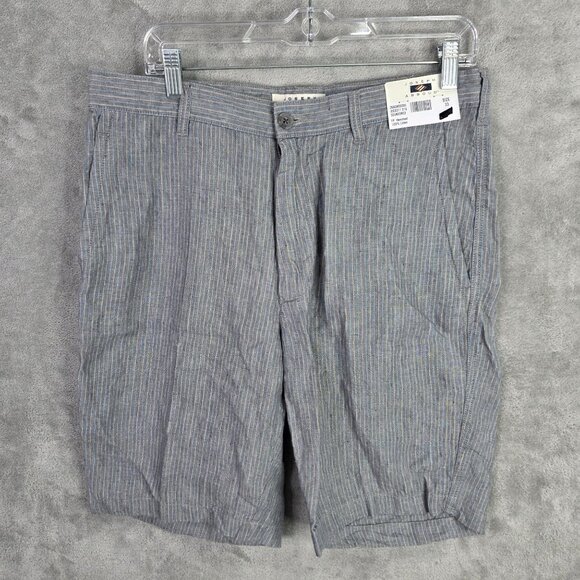 Mens Joseph Abboud Gray Pin Striped Chino Shorts 100% Linen 11" Inseam Size 33 - Picture 2 of 11